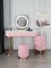 Nordic Modern Vanity Dresser With Drawers, Bedroom Furniture Makeup Dresser With Mirror, Dressing Table With Lights