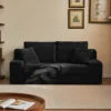 Breathable Black Flannel Fabric Square Modular Loveseat Sofa Bed Pull Sleeper Modern Upholstered Apartment Villa Bedroom Lounge