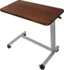 Vaunn Adjustable Overbed Bedside Table With Wheels (Hospital and Home Use), Walnut Brown Side Tables Coffee Height Living Room
