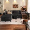 Unisofa Luxury Nordic Corner L Shaped Sectional Bedroom Living Room Use Frameless Compressed Spring Boneless Sofa