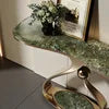 Modern Entryway Hallway Extendable Stone Top Italian Light Luxury Long Narrow Console Table Metal Base Customizable Design