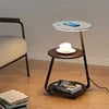 Modern Wood Metal Marble Wireless Charging Bedroom Led Night Light Living Room Shelf Coffee Table Bedside Floor Lamp
