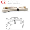 Nordic Style Convertible Upholstered Fabric Sectional Sofa with Curved Arms for Hotel Living Room Apartment