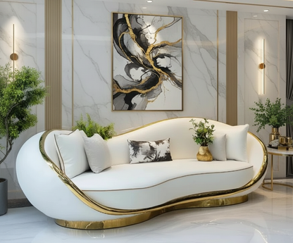 Modern Design Living Room Furniture Combination Leather Luxury Sofa Set