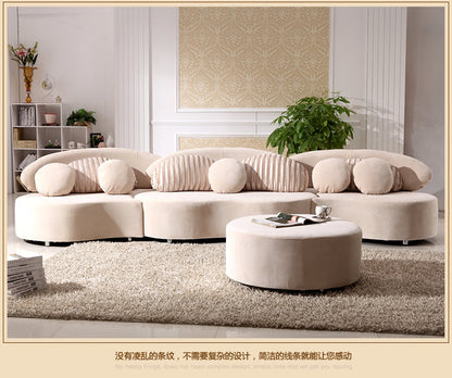 Curved fabric sofa Nordic light luxury personalized creative sofa Modern simple special-shaped living room combination round