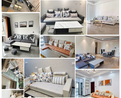 Modern simple fabric sofa living room household small apartment light luxury combination set