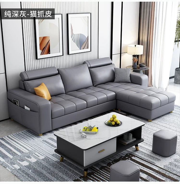 Modern simple fabric sofa living room household small apartment light luxury combination set