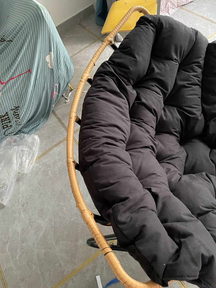 PE Rattan Weave Rocking Chair Lie Down or Sleep Lunch Break Chair Living Room Balcony Chaise Longue Adult Kid Recliner Lazy Sofa