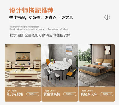 Leather sofa light luxury leather sofa  living room size apartment living room modern simple group
