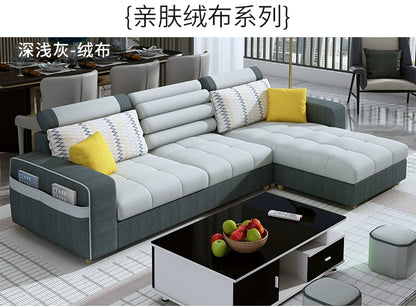 Fabric sofa simple modern combination living room fully equipped small apartment rental room e****mical set