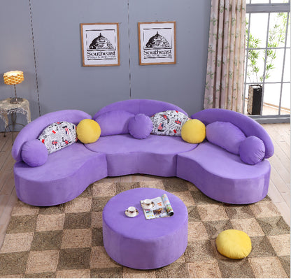 Curved fabric sofa Nordic light luxury personalized creative sofa Modern simple special-shaped living room combination round