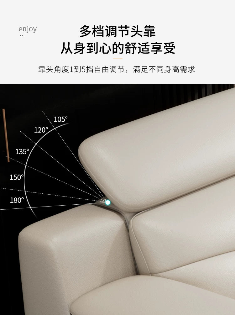Leather sofa light luxury leather sofa  living room size apartment living room modern simple group