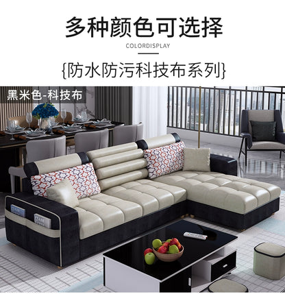 Fabric sofa simple modern combination living room fully equipped small apartment rental room e****mical set