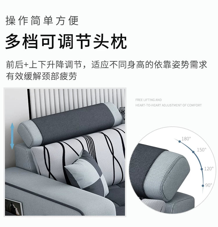 Modern simple fabric sofa living room household small apartment light luxury combination set