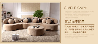 Curved fabric sofa Nordic light luxury personalized creative sofa Modern simple special-shaped living room combination round