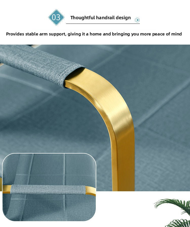 Famous Hair Salon Area Bench Hair Salon Waiting Light Luxury Stainless Steel Bar Sofa