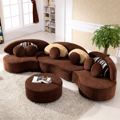 Curved fabric sofa Nordic light luxury personalized creative sofa Modern simple special-shaped living room combination round