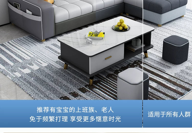 Modern simple fabric sofa living room household small apartment light luxury combination set