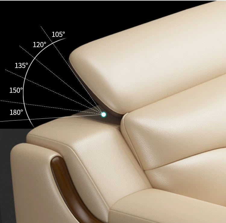 Light luxury solid wood living room corner combination leather sofa first layer cowhide sofa