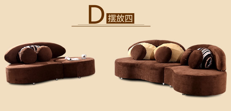 Curved fabric sofa Nordic light luxury personalized creative sofa Modern simple special-shaped living room combination round
