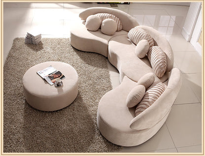 Curved fabric sofa Nordic light luxury personalized creative sofa Modern simple special-shaped living room combination round