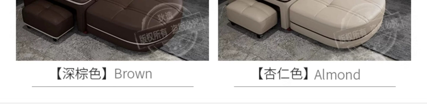 Leather sofa light luxury leather sofa  living room size apartment living room modern simple group
