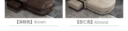 Leather sofa light luxury leather sofa  living room size apartment living room modern simple group