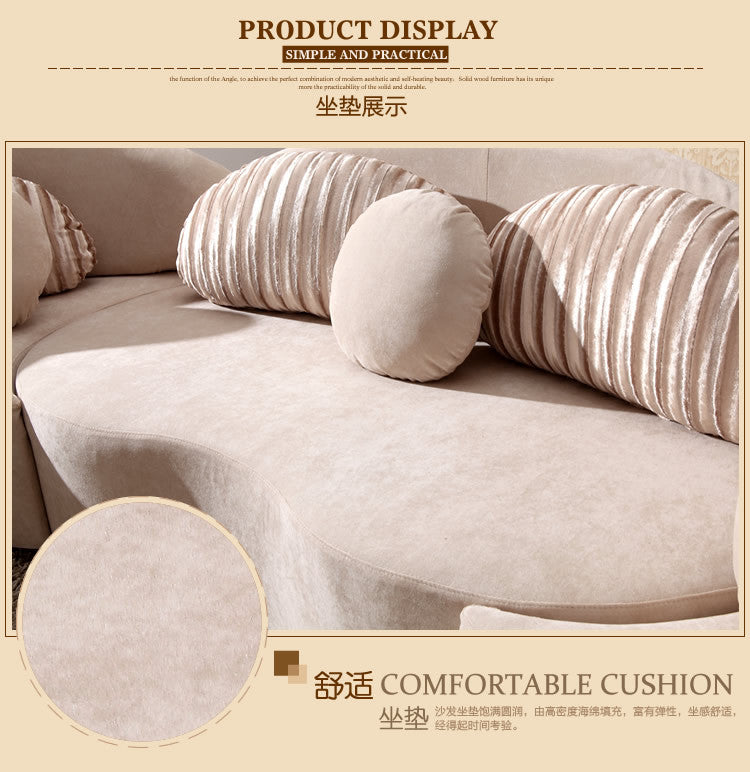 Curved fabric sofa Nordic light luxury personalized creative sofa Modern simple special-shaped living room combination round