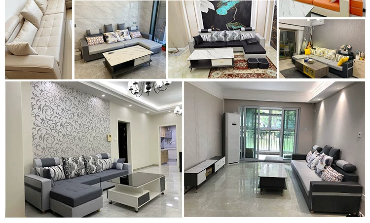 Modern simple fabric sofa living room household small apartment light luxury combination set