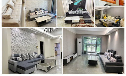 Modern simple fabric sofa living room household small apartment light luxury combination set