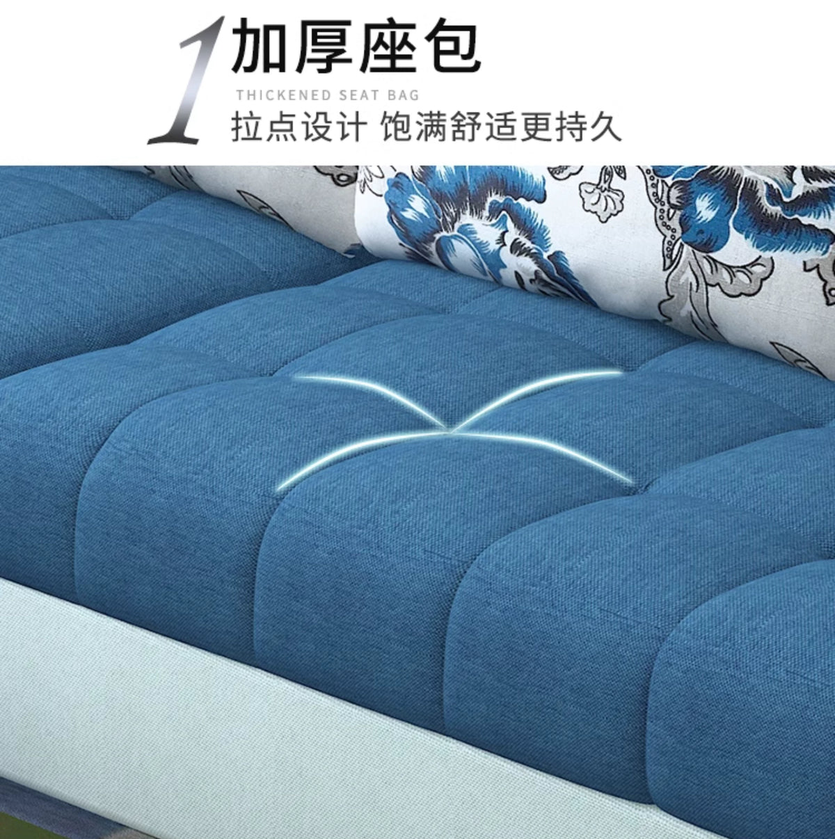 Fabric sofa simple modern combination living room fully equipped small apartment rental room e****mical set