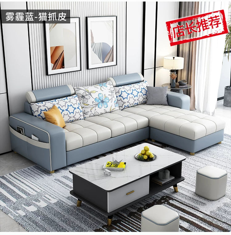 Modern simple fabric sofa living room household small apartment light luxury combination set