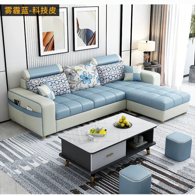 Modern simple fabric sofa living room household small apartment light luxury combination set