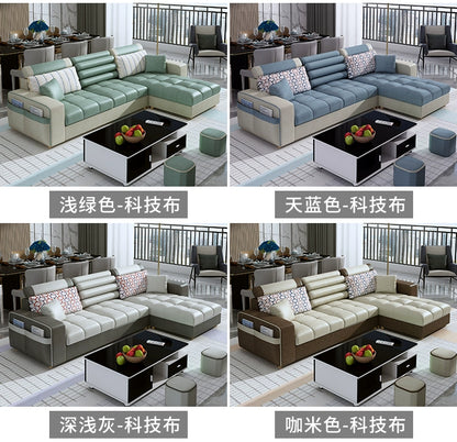 Fabric sofa simple modern combination living room fully equipped small apartment rental room e****mical set