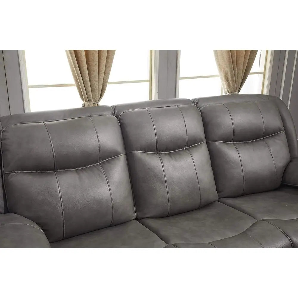 Bonded Leather Reclining Soa Couch Set Living Room Set 8006 (Grey, Soa)