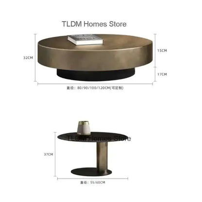 Designer Stainless Steel Coffee Tables European Luxury Round Tea Table Living Room Furniture Italian Tempered Glass Side Table
