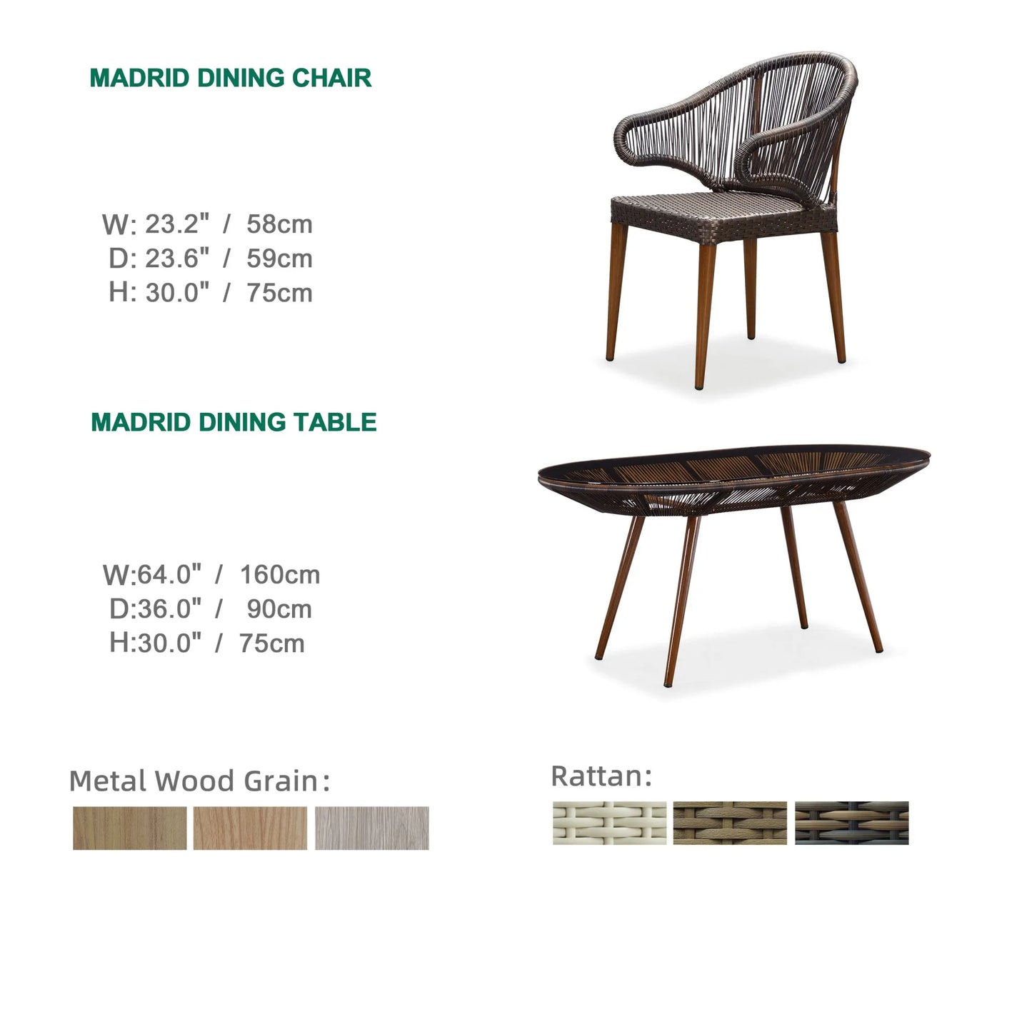 Express Garden Modern Aluminum Alloy Waterproof Outdoor Furniture Chair and Table Set for Dining Hotel & Villa Use