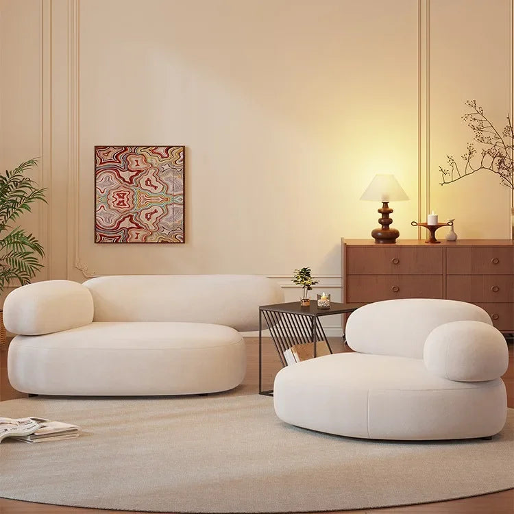 Internet celebrity fabric sofa small cobblestone sofa combination, modern simple creative leisure
