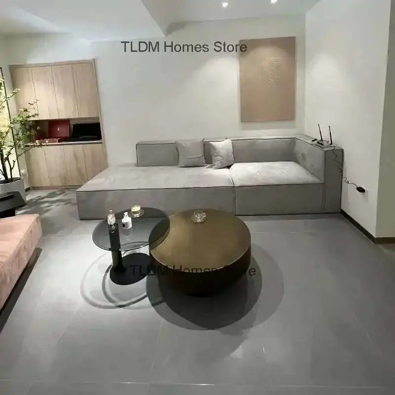 Designer Stainless Steel Coffee Tables European Luxury Round Tea Table Living Room Furniture Italian Tempered Glass Side Table