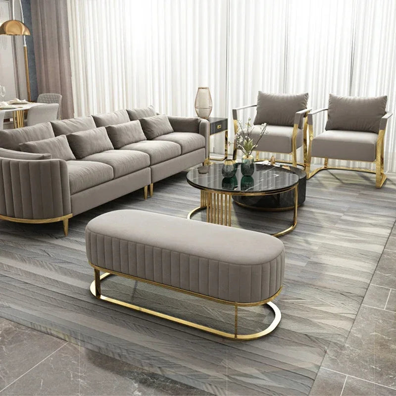 Hot Luxury Sofa Living Room Furniture Curved Dresser Home Lounge Sofa Sets Italian Modern Fabric Velvet Sofa Set Furniture
