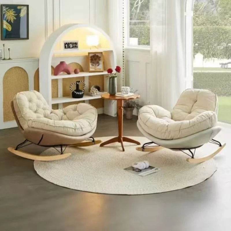 Lazy Sofa Rocking Chair Bedroom Lounge Chair Carefree Adult Living Room Single Balcony Leisure Rocking Chair Recliner Chairs