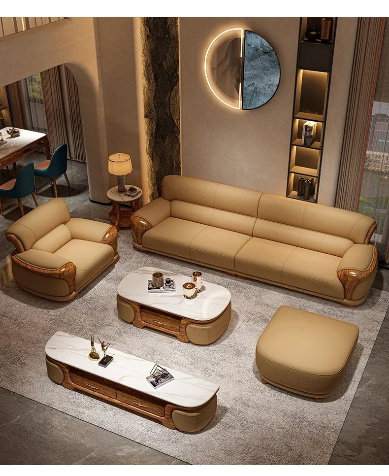 Luxury Modern Straight row sofa living room leather sofa set furniture room set sofas Designer Office couch set Canape Salon