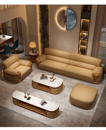 Luxury Modern Straight row sofa living room leather sofa set furniture room set sofas Designer Office couch set Canape Salon