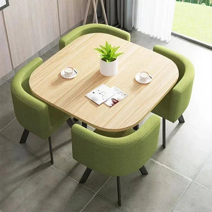 Dining table sets 4 6 chairs dining table wooden restaurant cafe chatting table