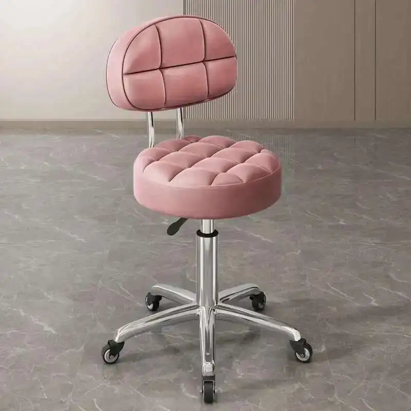 Barber Nail Salon Chair Swivel Wheels Rotating Salon Hair Stylist Barbershop Equipment Furniture Professional Rolling Silla