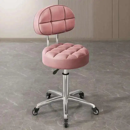 Barber Nail Salon Chair Swivel Wheels Rotating Salon Hair Stylist Barbershop Equipment Furniture Professional Rolling Silla