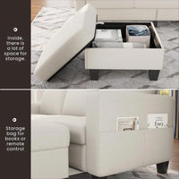 Pet-Friendly 78 L-Shaped Modular Sofa with Washable Cover and Convertible Three-Seater for Living Room