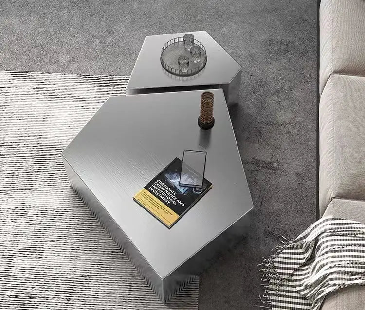 Stainless Steel Living Room Side Table Tea Table European Style Light luxury Household Use Alien Decoration Tea Table Side Table