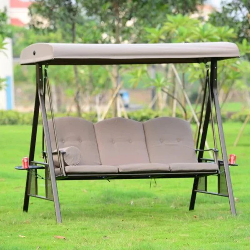 Outdoor swing hanging basket hanging chair courtyard balcony children's swing villa yard mesh triple double swing chair