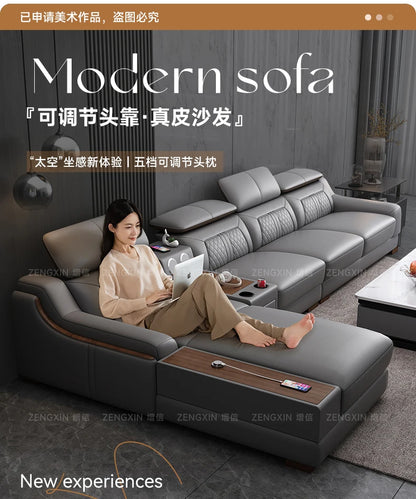 Genuine Leather Modern Sofas Luxury Recliner Comfortable Relax Armchairs Sofas Bedrooms Lazy Sillas Para Sala De Estar Furniture